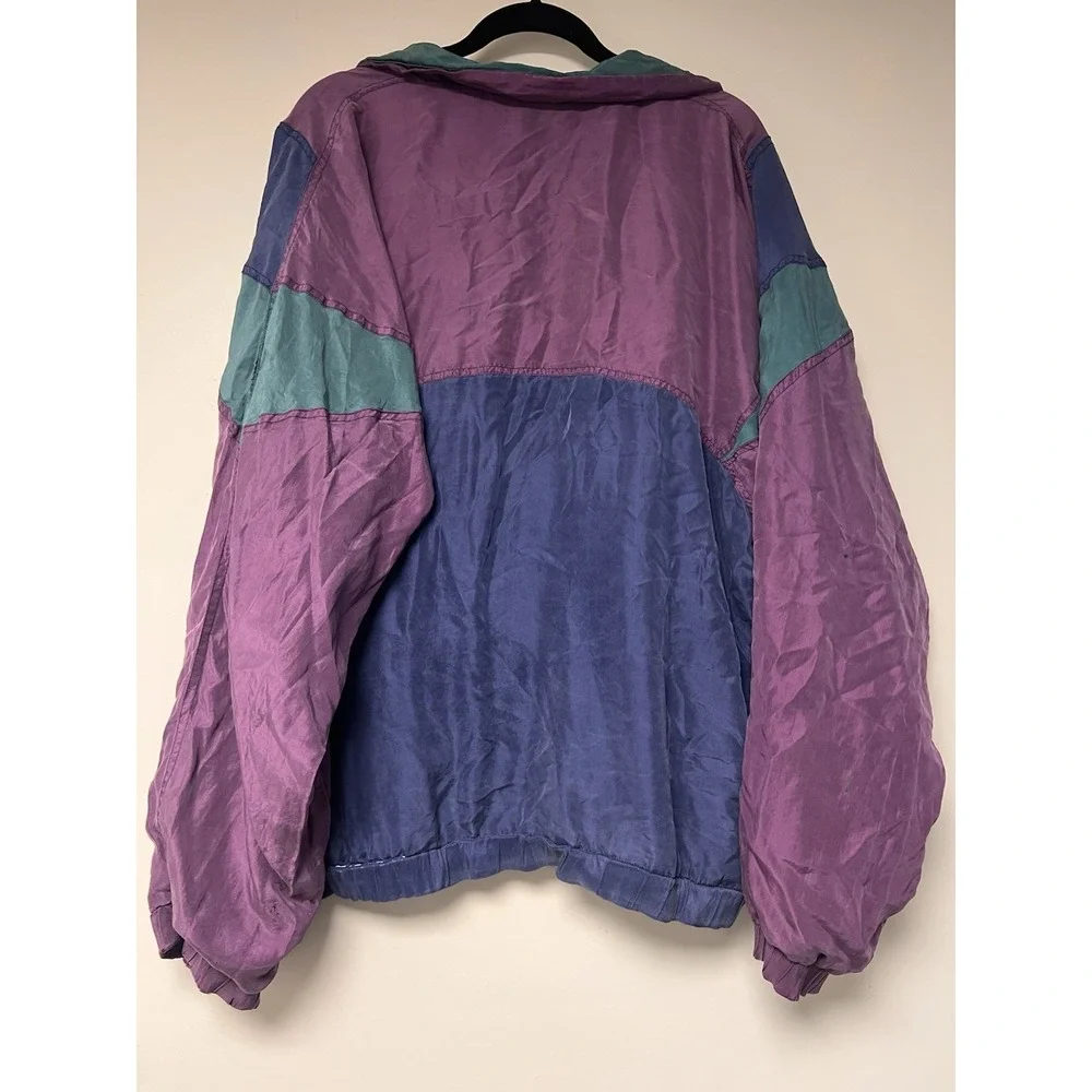 Print For The Big Man 100% Silk Men's Windbreaker Jacket *No‎ Size Tag*